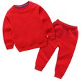 thumbnail image 1 of Sunnyoo Big Boys Outfits Solid Color Long Sleeve Pullover Sweatshirt Pants 2Pcs Clothes Set, Sizes 9-10Y, 1 of 3