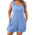 thumbnail image 1 of Combinaisons Décontractées pour Femmes Été Sans Manches Uni Poche Combinaison Courte Polyester 1 Pce, 1 of 9