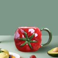 thumbnail image 4 of Abbracc Cute Ceramic Coffee Morning Cup Teacup Funny Creative Hot or Cold Drinks Ceramic Tomato, 4 of 9