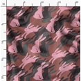 thumbnail image 2 of Soimoi Brown Heavy Canvas Fabric Bunny Rabbit Animal Print Fabric by the Yard 58 Inch Wide, 2 of 6