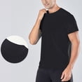 thumbnail image 2 of cfhntfmh T-Shirts Athlétiques pour Hommes Extensibles à Col Rond T-Shirt de Course et d'Entraînement Confortable Léger à Manches Courtes Hauts de Gym, 2 of 7