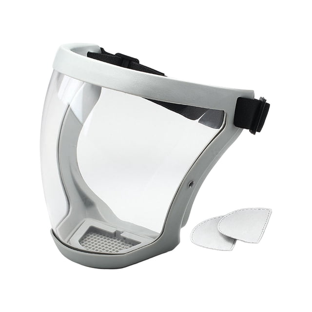 S SERENABLE Écran Facial Intégral Antibuée en Gris et Transparent, Idéal pour les Tâches de Meulage, de construction et de Coupe. Fabriqué en Matériau PP durable, Il Comprend des Lentilles Antibuée, des Trous Respirants et des Sangles Ajustables pour le Confort. Convient aux Équipements de Protection Personnelle dans les Environnements Industriels. Comprend un Ensemble de Remplacement.
