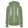 thumbnail image 1 of Yuyuzo Womens Sweatshirt Zip up Hooded Drawstring Long Sleeve Loose Casual Solid Color Fall Fleece Sweatshirts, 1 of 2