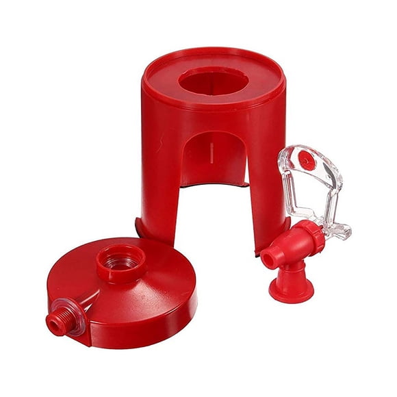 Second Generation Hand Pressed Carbonated Beverage Machine Upside Down Bottle Drinker Home Pourer, 6.69x4.72 inch, Red
