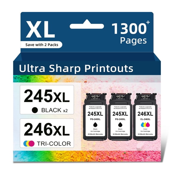 Ankink Compatible Ink Cartridge Replacement for Canon 245XL 246XL PG 245 CL 246 XL PG245XL (Black Color,3-Pack) for MX490 TR4520