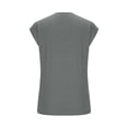 thumbnail image 4 of AherBiu Hauts d'Été pour Femmes Manches Courtes Basiques T-Shirts Confortables Couleur Unie Col Rond Blouse, 4 of 6