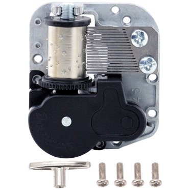 KAKOWELY DIY Musical Box Mechanism with Clear Crisp Sound Quality for Repairing Fitting Silver Color 3 to 4 Minutes Running Time,1.97"X1.77"X0.79"