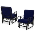 thumbnail image 1 of Gymax 2PCS Patio Glider Chair Single Outdoor Rocking Chair w/ Seat & Back Cushions Navy, 1 of 10