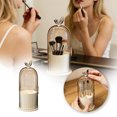 thumbnail image 2 of TIELUTT Rotating Toothbrush Holder 3 Slots Toothbrush Holder with Cover Makeup Brush Organizer for Bathroom Telescoping Storage Rack Retractable Drying Rack Flip Fold Mat Rolling Storage Rack, 2 of 8