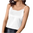 thumbnail image 1 of Timegard Camisoles Grande Taille pour Femmes en Dentelle à Bretelles Spaghetti Sans Manches Col Rond Haut Uni, 1 of 7