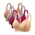 thumbnail image 1 of Yuyuzo Wireless Bras for Women 4 Pack Full Coverage Plus Size Liftup Support Push up Everyday Bras, 1 of 6