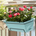 thumbnail image 4 of 4PCS Window Box Planter with Drainage Holes & Matching Saucers,17 Inch Plastic Rectangular Flower Pot for Vegetables Herbs Flower for Indoor Outdoor Garden Decor Patio Balcony Windowsill Deck Railing, 4 of 5