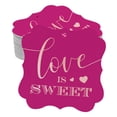 thumbnail image 1 of Inkdotpot Real Rose Gold Foil Love Is Sweet Wedding Tags Favor Bracket Shape Hang Pack Of 100 Paper Tags, 1 of 6