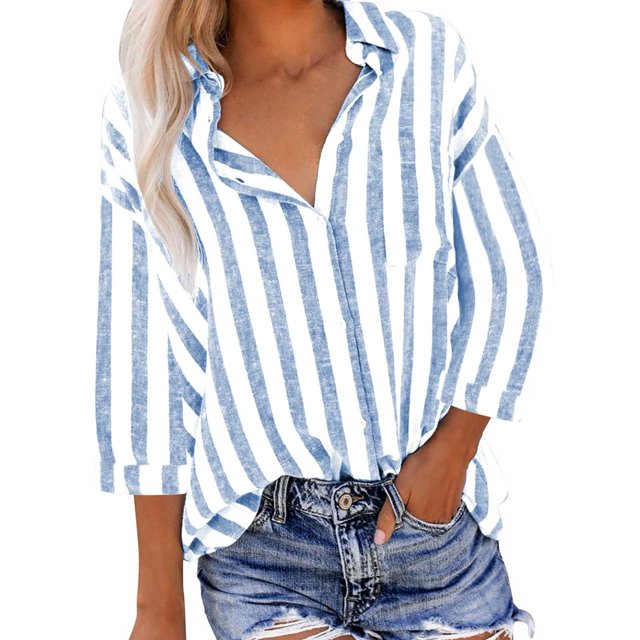 Xihbxyly Hauts Grande Taille pour Femmes Manches 3/4 Mode Décontractée Imprimé Manches Courtes Col Rond Blouses Chemises Offres Hebdomadaires