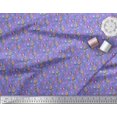 thumbnail image 2 of Soimoi Purple Poly Georgette Fabric Leaves,Insect & Floral Artistic Decor Fabric Printed BTY 42 Inch Wide, 2 of 3