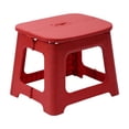 thumbnail image 1 of Tabouret Pliant Arrondi Rouge Siège Utilitaire Léger Gain de Place Design Portable Maison Bureau Intérieur Extérieur Marche Polyvalente Outil Cadre en Plastique Support Robuste Construction U-296 Rouge, 1 of 6