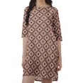 thumbnail image 4 of Moomaya Robes Courtes d'Été pour Femmes Imprimées Coupe Droite en Georgette Mousse Robe Évasée, 4 of 4