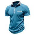 thumbnail image 1 of Pntutb T-Shirts pour Hommes Liquidation Hommes Décontracté Chic Manches Courtes Col Rabattu Chemise à Boutons Blouse, 1 of 5