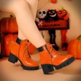 thumbnail image 2 of Unique Bargains Women's Rounded Toe Side Zip Combat Block Heel Ankle Boots, 2 of 6