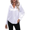 thumbnail image 3 of Innerwin Shirts Long Sleeve Ladies Tunic Tops Office Button Down Soft Blouse White M, 3 of 5