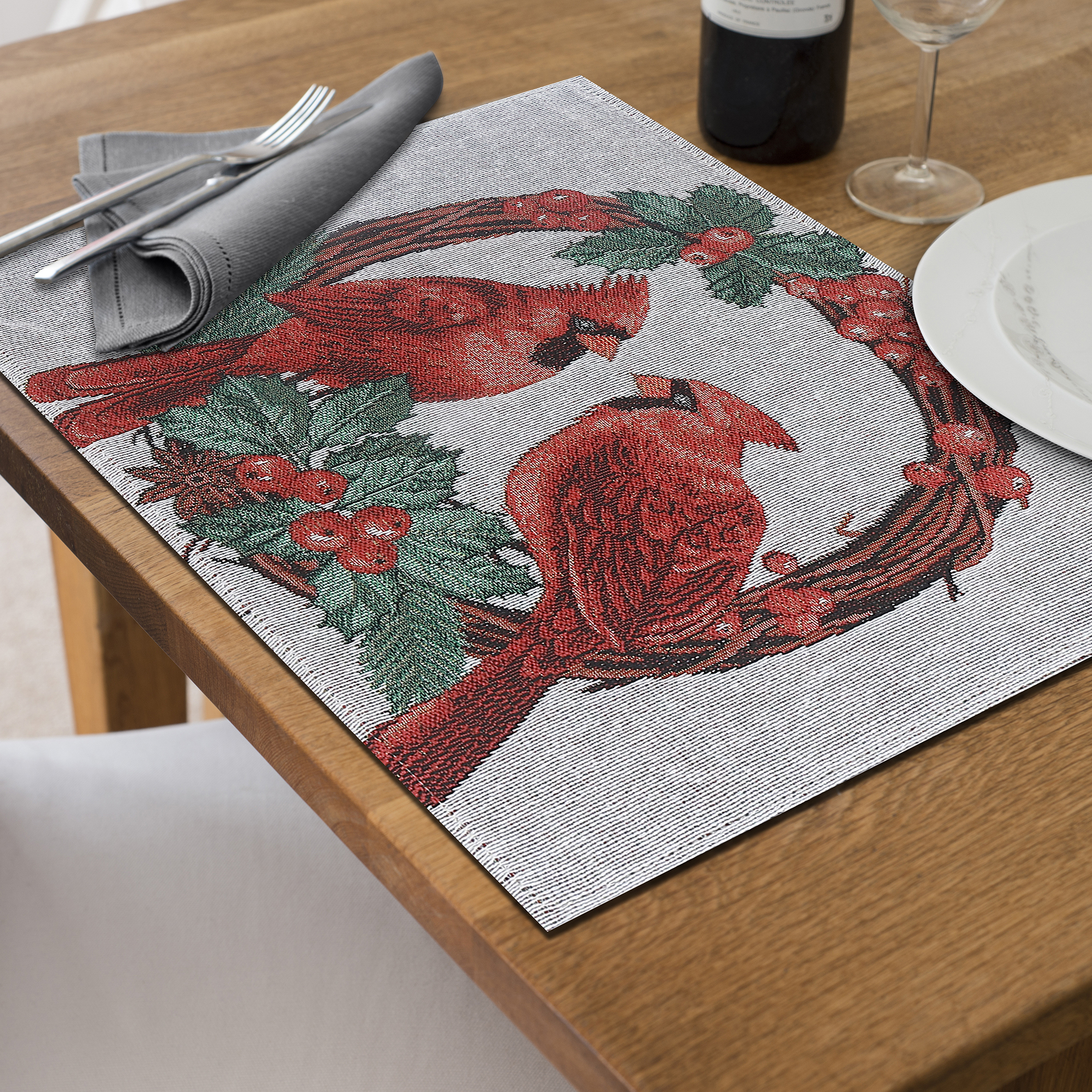 Set De Table En Tapisserie (Double Cardinal) (13 X 18) - Lot De 12