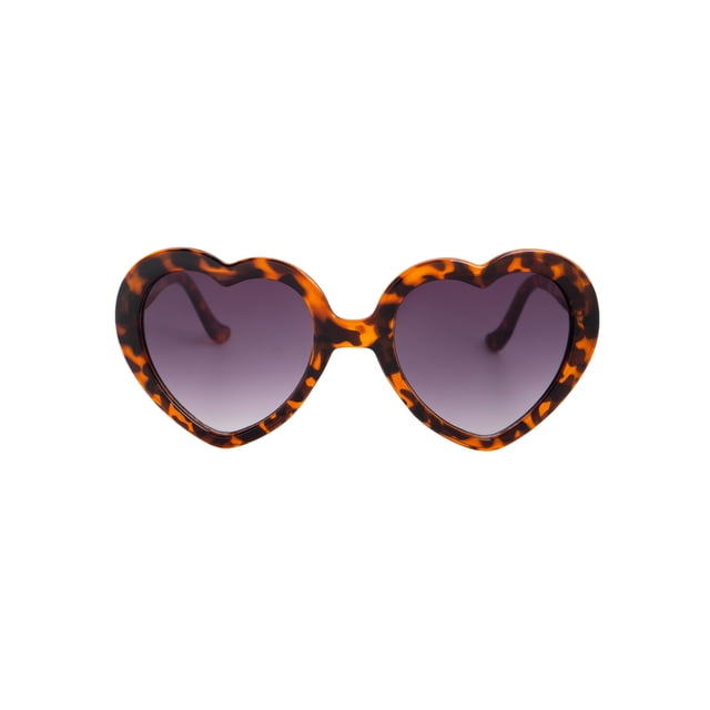 Gravity Shades Lunettes de Soleil en Forme de Cœur, Léopard