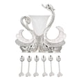 thumbnail image 2 of Coffee Dessert Spoon Fork Set, Swan Base Holder Dinnerware Set With 6 Spoons, Luxury Exquisite Elegant Swan Shape Spoon Holder, Zinc Alloy Decorative Swan Flatware For Coffee Fruit, 2 of 8