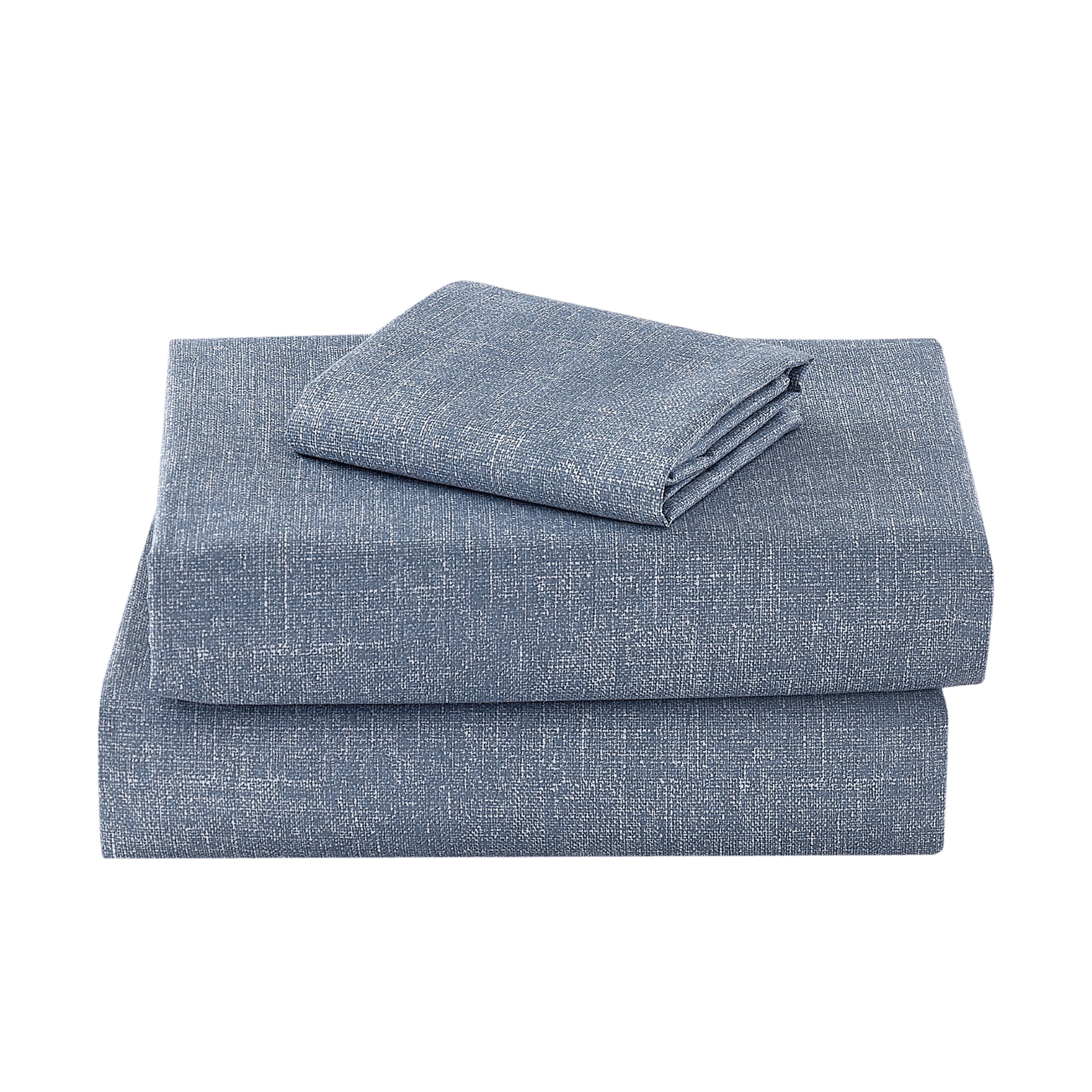 Mainstays Kids Microfiber Bed Sheet Set, Full,Blue Day, 4 Pieces