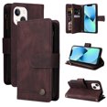 thumbnail image 1 of Case for iPhone 13 Cover Zipper Pocket Wallet Case Magnetic Protective - Braun, 1 of 5