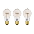 thumbnail image 1 of 60W Vintage Edison A19 Quad Loop Incandescent Filament Light Bulb 3-Pack, E26 Base, 245 Lumens, 1 of 5
