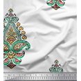 thumbnail image 1 of Soimoi Georgette Viscose Fabric Floral & Paisley Block Printed Fabric 1 Yard 42 Inch Wide, 1 of 3
