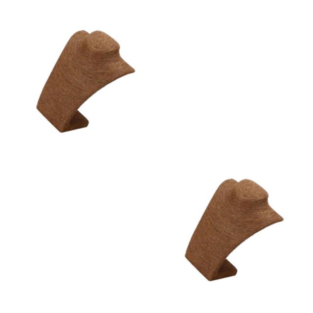 Transemion Linen Made Necklace Holder For Displaying And Protecting Jewelry Prevent Scratching Jewelry Brown S 2Set