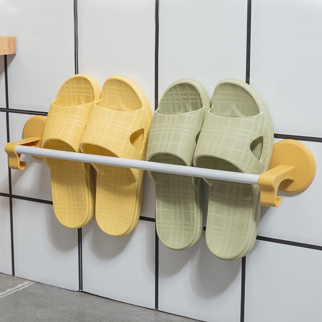 TopLLC Closet Organizers and Storage, Organization and Storage, Storage Bins Bathroom Slippers Rack Punch Frees Toilet Wall Mounted Toilet Slippers Rack Wall Shoe Storage Bathroom Slippers Rack