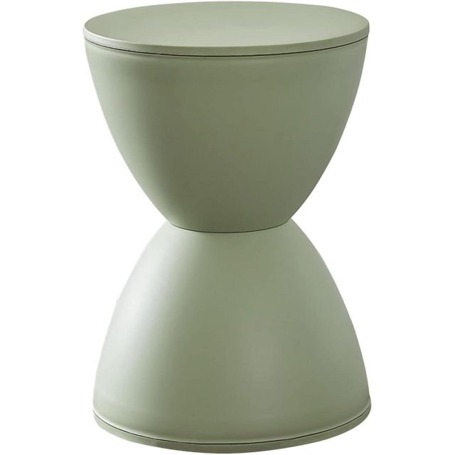 ORUYROP Footstool, Thickened Plastic Shoe Changing Stool, Round Footstool, Living Room Footstool, Low Coffee Table Footstool Living Room Bedroom Shoe Changing Stool Modern Home(Green)
