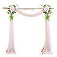 thumbnail image 1 of fastboy 2pcs/set Wedding Arch Drape Elegant Chiffon Fabric Draping Curtain For Courtyard Wedding For Wedding Light Pink, 1 of 6