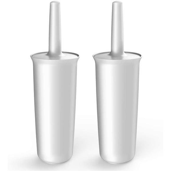MR. SIGA Brosse pour Cuvette et Support pour Salle de Bain, Blanc, Lot de 2