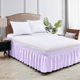 thumbnail image 2 of Wrap Around Bed Skirt 21" inch Drop Easy Care Microfiber Made Bedskirts (Short-Queen-Lilac), 2 of 6