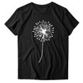 thumbnail image 4 of T-shirts pour Femmes Manches Courtes Imprimé Tee Ample Col Rond Blouse Tops d'Été pour Femmes Noir TTG, 4 of 5