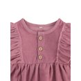 thumbnail image 4 of Kmbangi Baby Romper, Solid Color Round Neck Long Sleeve Bodysuit Jumpsuit, 4 of 7