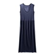thumbnail image 1 of Tqcoqu Women's Round Neck Solid Color With Chest Cushion Loose And Comfortable Plus Size Home Skirt, 1 of 7