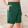 thumbnail image 3 of yoeyez Mens Athletic Shorts 7 Inch Inseam,Men's Solid Color Elastic Waist Button Shorts Casual Beach Shorts Summer Shorts Breathable Daily Basic Pants With Pockets Green,L, 3 of 6