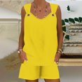 thumbnail image 4 of Yuyuzo Womens Lounge Sets Two Piece Square Neck Tank Tops Wide Leg Shorts with Pockets Matching Outfits, 4 of 7