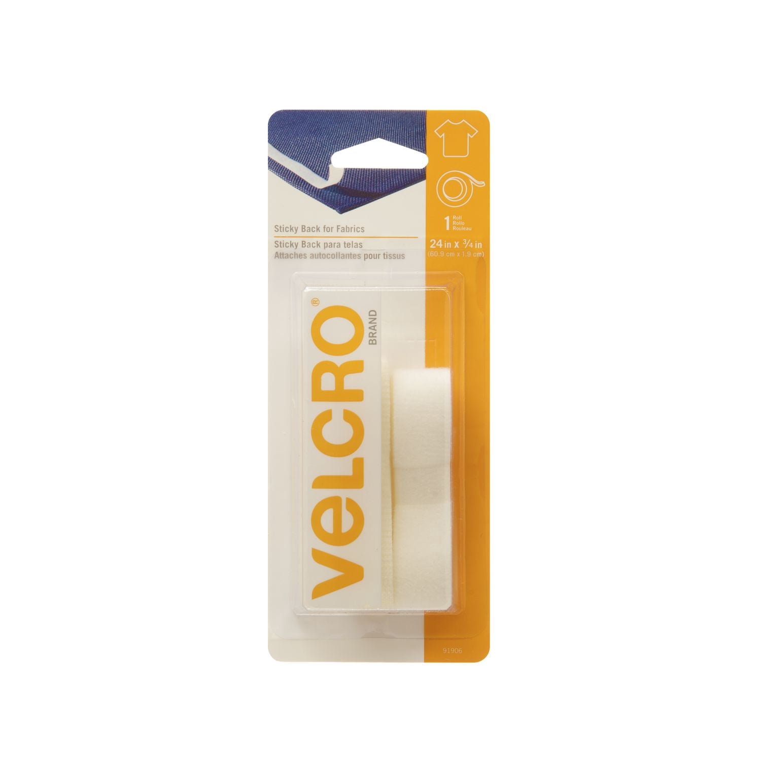 VELCRO® Brand Sticky Back™ for Fabrics White Tape Roll