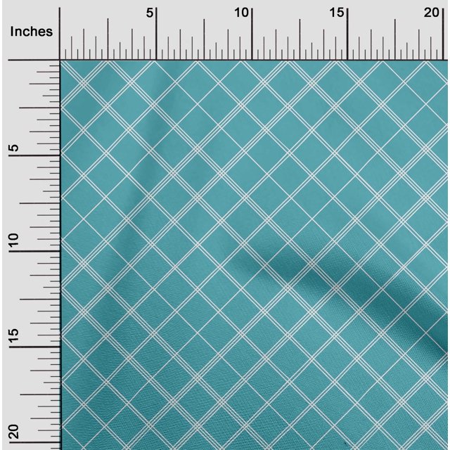 oneOone Cotton Poplin Fabric Check & Geometric Print Fabric By Yard 56 Inch Wide