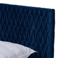 thumbnail image 4 of Baxton Studio Frida Lit Grand Rembourré en Velours Bleu Royal, 4 of 9