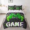 thumbnail image 2 of Green Gaming Headsets 7 Piece Comforter Set Full Bed in a Bag,Pc Gamer Bedding Sets Video Game Sheet Set with Comforter, 2 of 5
