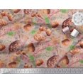 thumbnail image 2 of Soimoi Orange polyester Crepe Fabric Apricot, polyester & Oaknut Fruits Fabric Prints by Yard 42 Inch Wide, 2 of 3