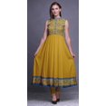 thumbnail image 2 of Bimba Kurti Longue Indienne à Motif Damassé « Goldenrod » pour Femmes, Tenue de Fête, Imprimée, Sans Manches, Robe Anarkali Kurti, Très Grand, 2 of 6