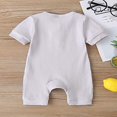 thumbnail image 4 of Baby Girl Boy Solid Romper Short Sleeve Jumpsuit Button Cotton Clothing, 4 of 6
