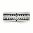 thumbnail image 3 of Stainless Steel 8mm Double Row Beaded Brushed & Polished Band Ring 8 Size, 3 of 6